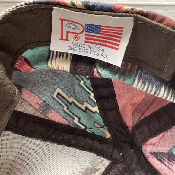 Rare Vintage P Brand South Western Navajo Pattern Snapback Hat USA Dad Cap 90s - Picture 3 of 7